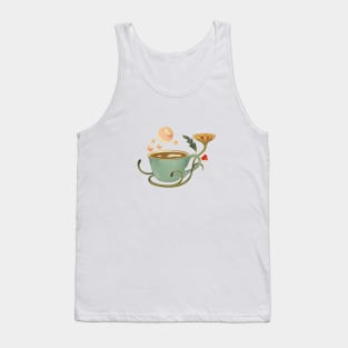 Floral Coffee Cup Tank Top